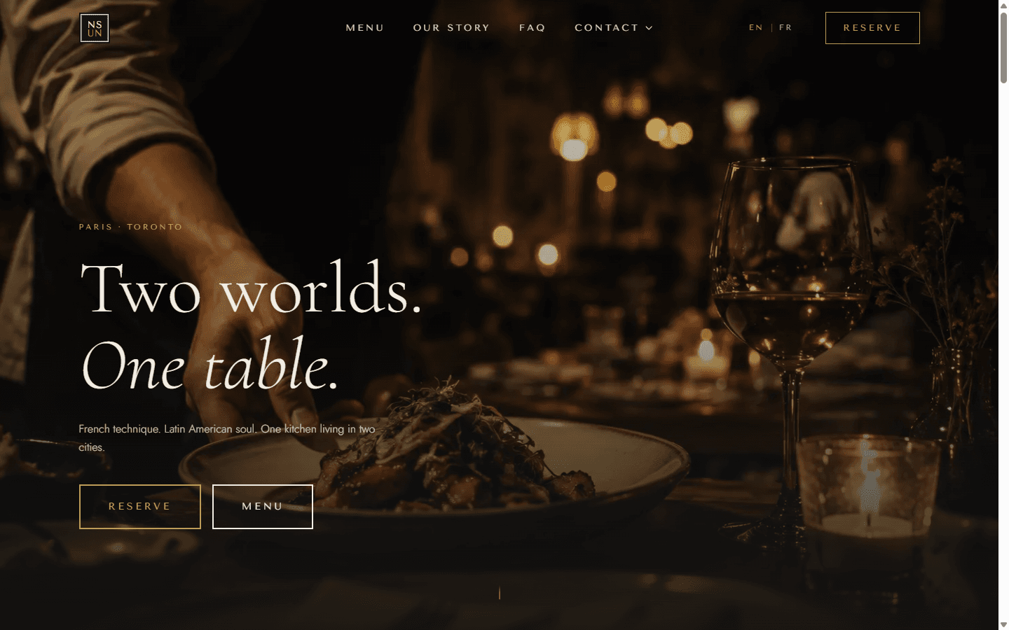 Nous Sommes Un — Restaurant Web Experience